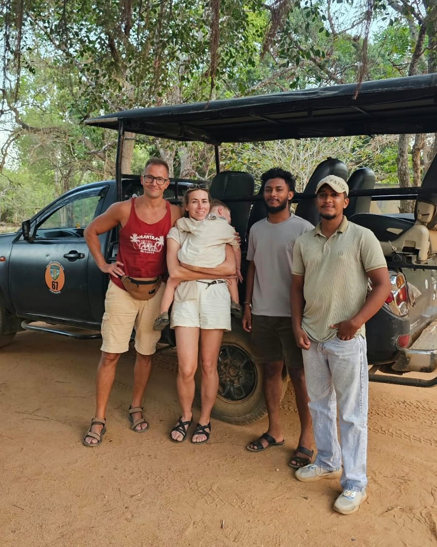 Mahesh and the Wilpattu Safari Paradise team with guests